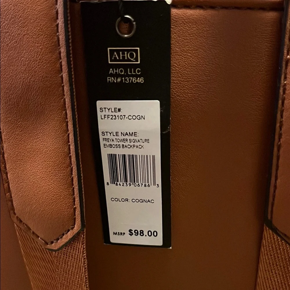 London Fog Tan Backpack with Sleek Design - Picture 3 of 6